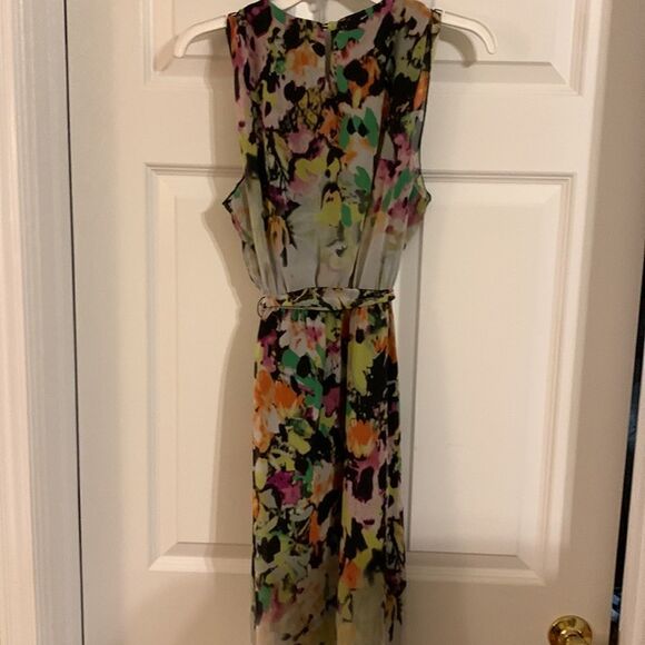 Emma & Michelle size 12 sleeveless belted floral lined dress - Picture 6 of 11